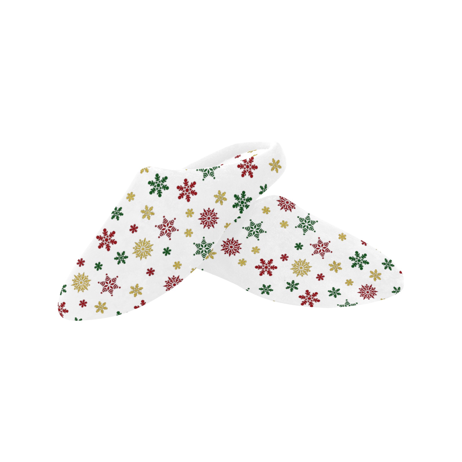 Snowflake Print Women's Non-Slip Cotton Slippers (Model 0602)