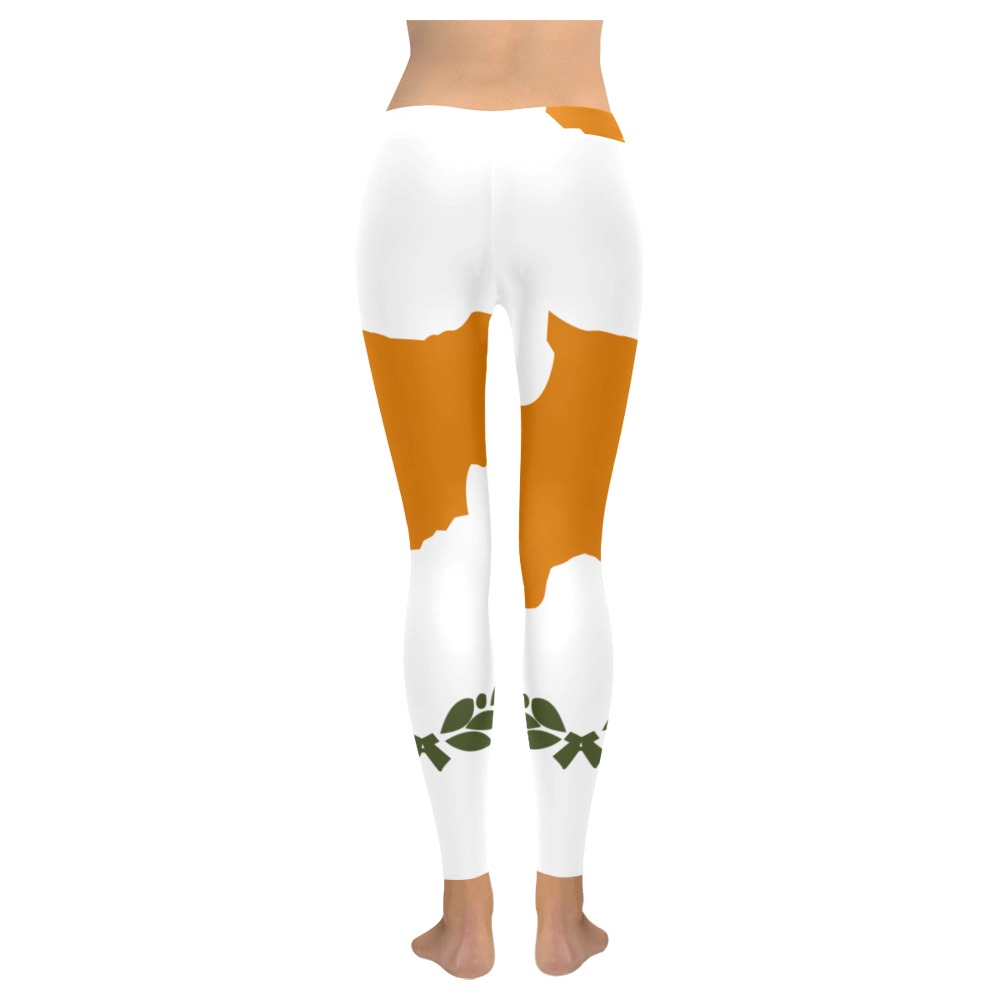 mxcp2000px-Flag_of_Cyprus.svg Women's Low Rise Leggings (Invisible Stitch) (Model L05)