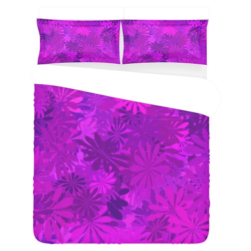 Purple Daisies 3-Piece Bedding Set