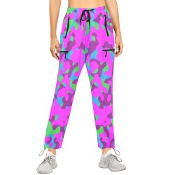 Camouflage colorful Women's Quick Dry Cargo Sweatpants (Model L65)