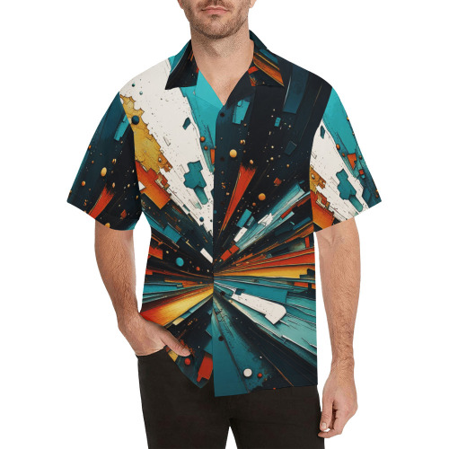 Abstract Blue And Orange 607 Hawaiian Shirt (Model T58)