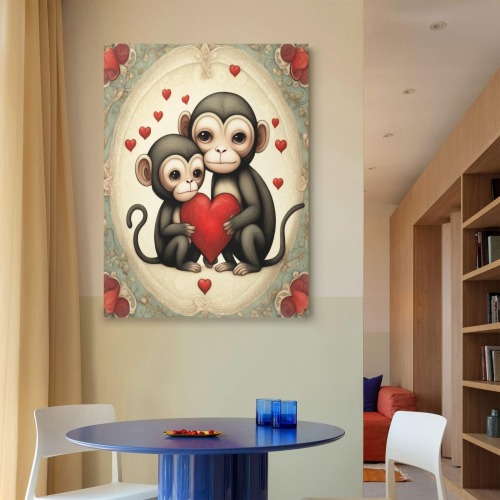 Monkey Love Frame Canvas Print 24"x32"