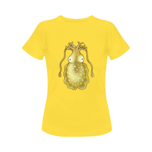 Sealife Cuttlefish Cartoon Women's T-Shirt in USA Size (Front Printing Only)