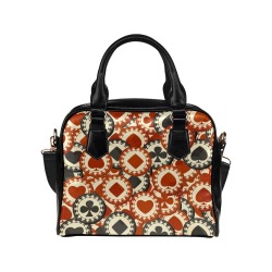 Vintage Casino Poker Chips Shoulder Handbag (Model 1634)