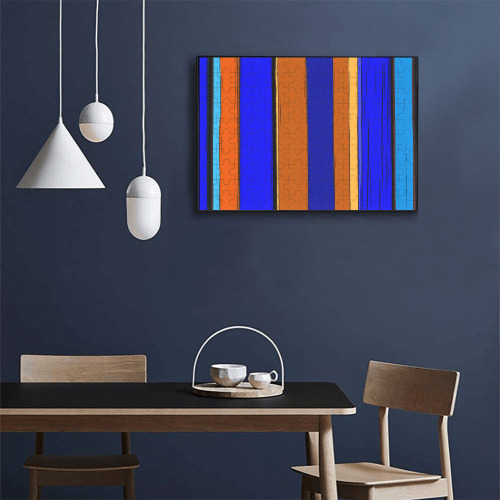 Abstract Blue And Orange 930 300-Piece Wooden Photo Puzzles