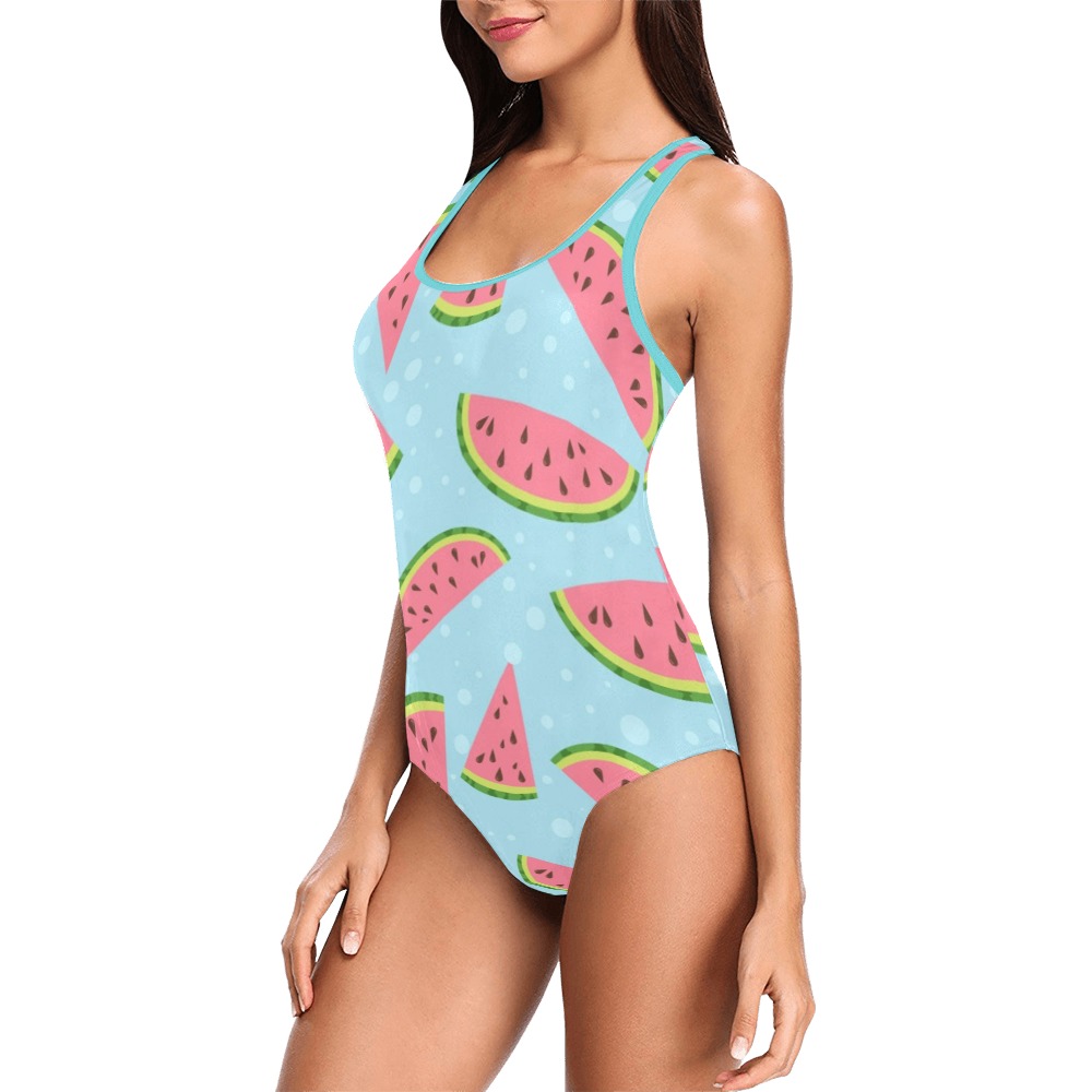 Watermelon Vest One Piece Swimsuit (Model S04)