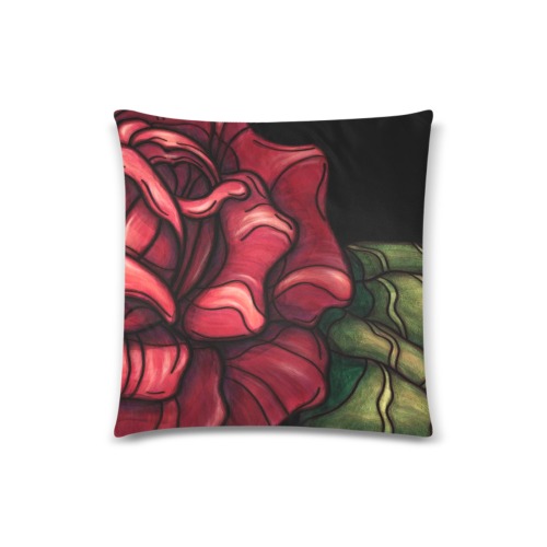 Red rose mirrored Custom Zippered Pillow Case 18"x18"(Twin Sides)