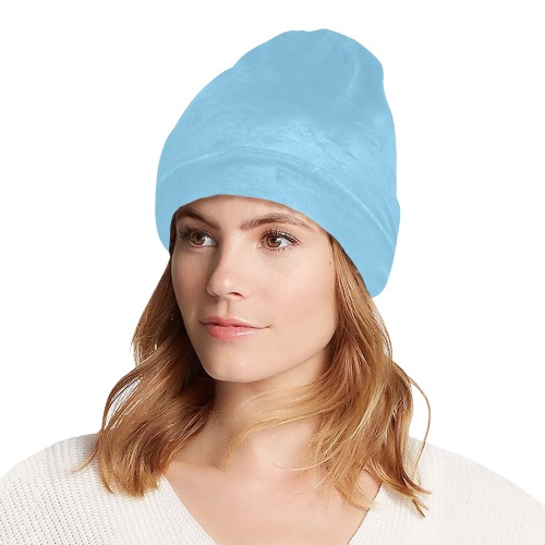 color baby blue All Over Print Beanie for Adults