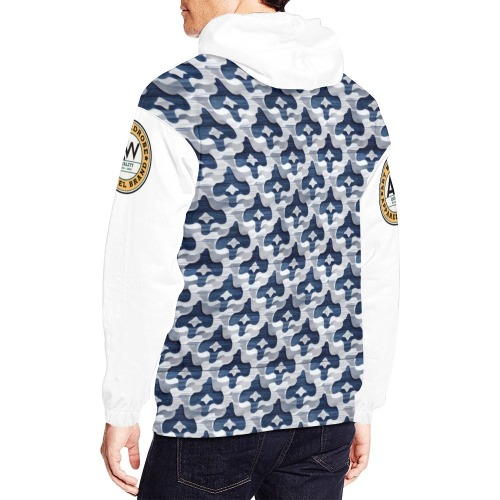 blue diamond, repeating pattern All Over Print Hoodie for Men (USA Size) (Model H13)