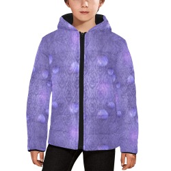 Very peri Trend Pop Art by Nico Bielow Kids' Padded Hooded Jacket (Model H45)