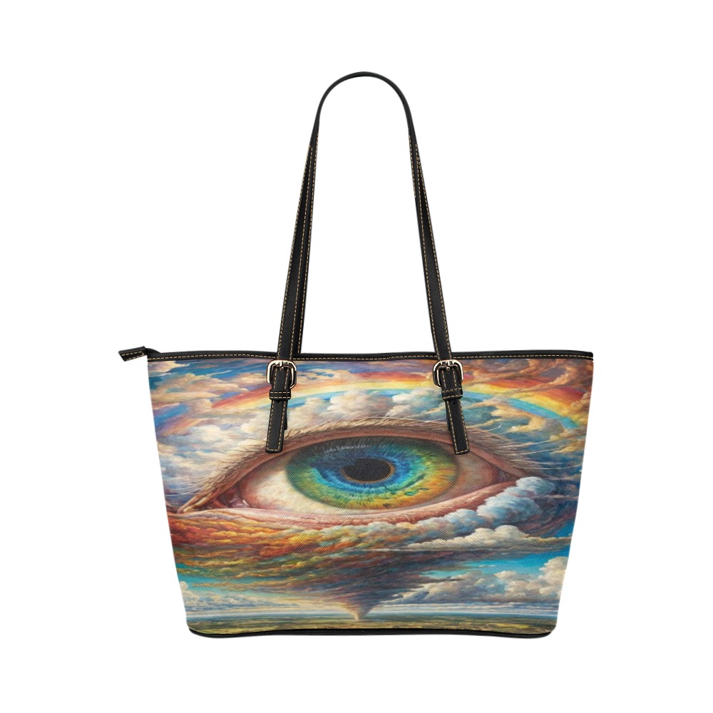 Eye Of The Storm Leather Tote Bag/Small (Model 1651)