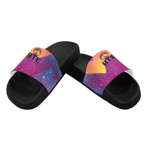 Black on Transparent slide Women's Slide Sandals (Model 057)