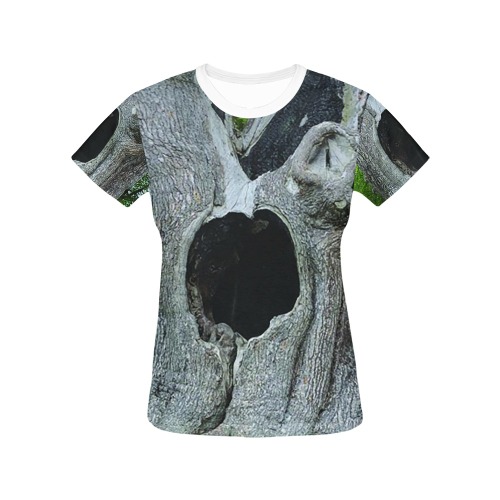 Hole in the end All Over Print T-Shirt for Women (USA Size) (Model T40)