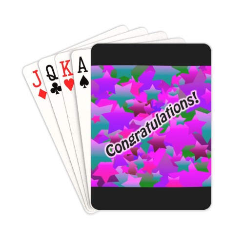 Congratulation Stars Purple Playing Cards 2.5"x3.5"
