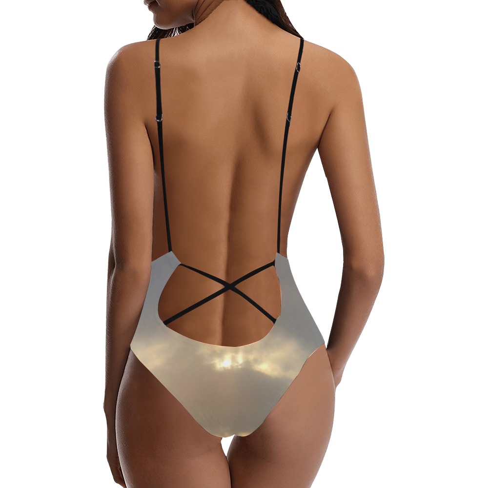 Cloud Collection Sexy Lacing Backless One-Piece Swimsuit (Model S10)
