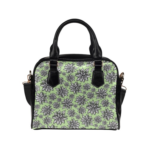 Creekside Floret pattern green Shoulder Handbag (Model 1634)