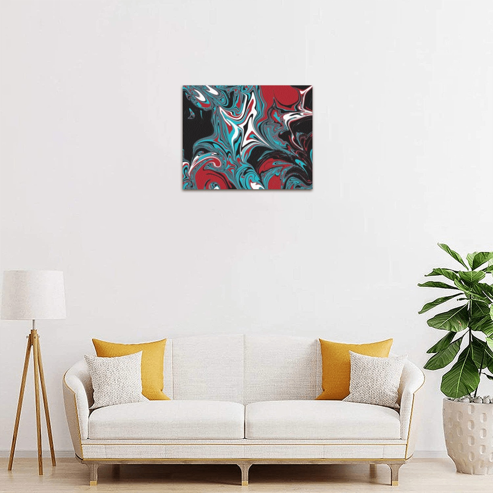 Dark Wave of Colors Frame Canvas Print 10"x8"