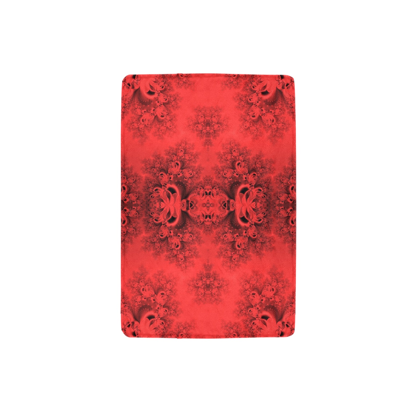 Autumn Reds in the Garden Frost Fractal Ultra-Soft Micro Fleece Blanket 32"x48"