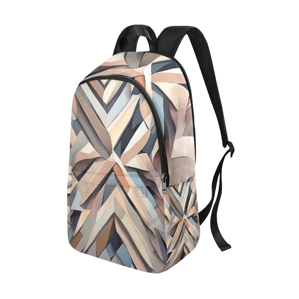 Geometric abstract flower. Soft beige colors Fabric Backpack for Adult (Model 1659)