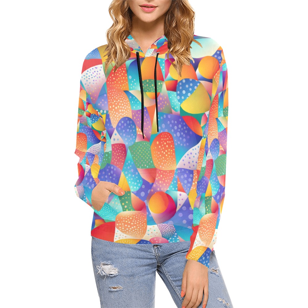 Sunset Ocean Waves All Over Print Hoodie for Women (USA Size) (Model H13)