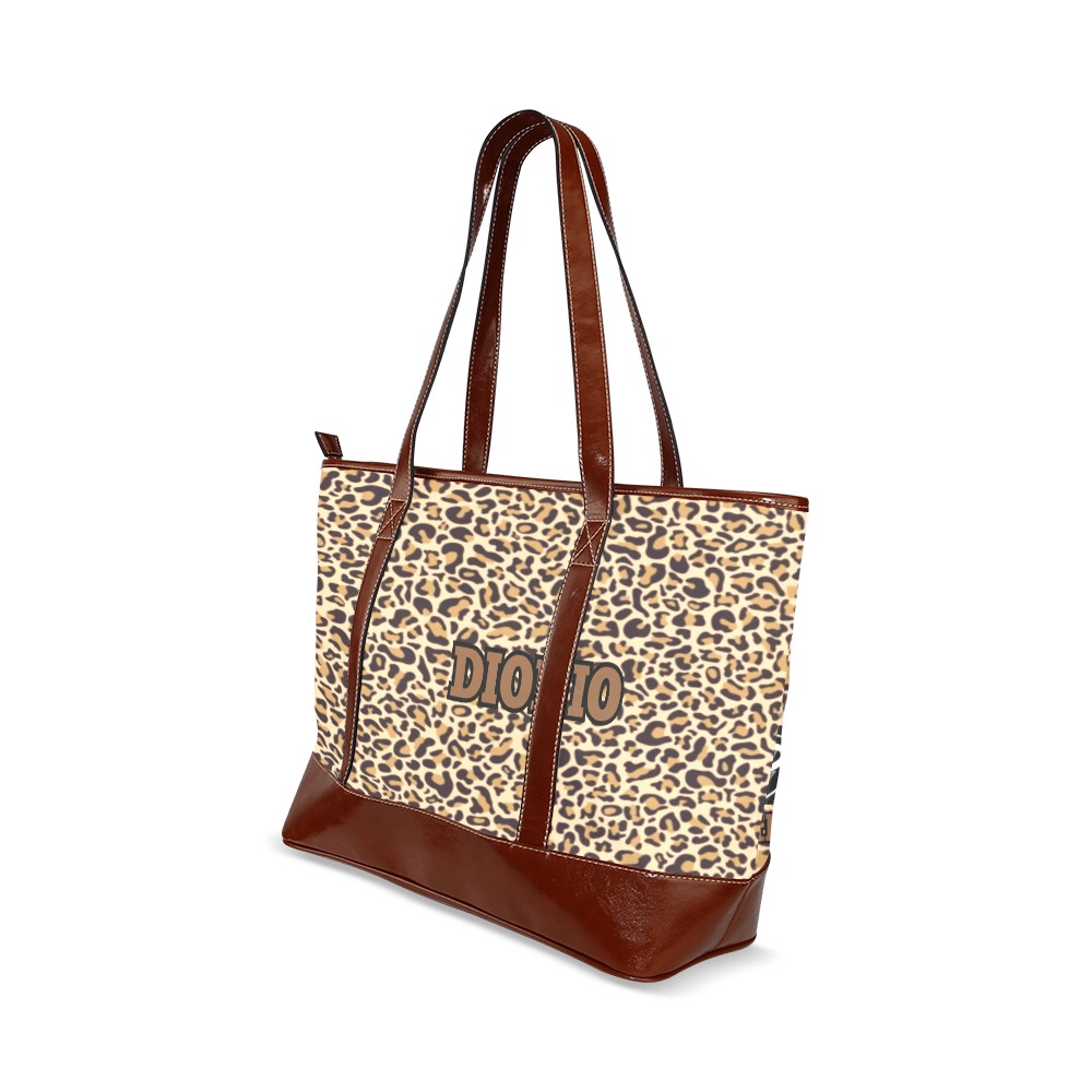 Dionio - Tote Handbag (Cheetah Black Shield Logo) Tote Handbag (Model 1642)