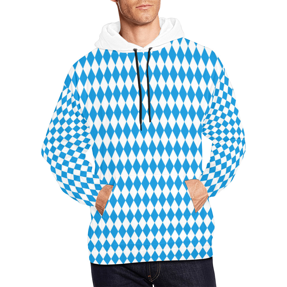 German State Of Bavaria - Flag Colors Pattern All Over Print Hoodie for Men (USA Size) (Model H13)