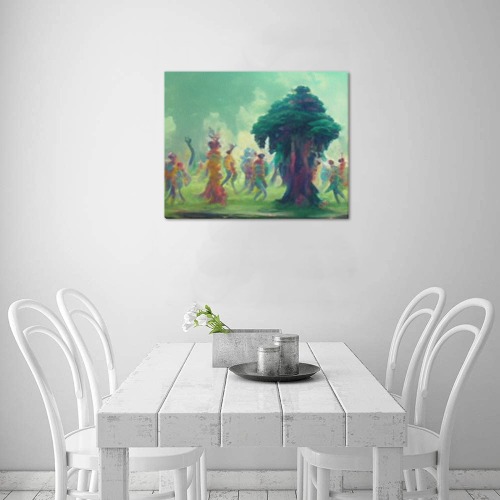 psychedelic forrest 3 Frame Canvas Print 20"x16"