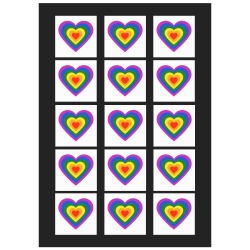 Gay Pride Heart - Courtesy of Rawpixel Personalized Temporary Tattoo (15 Pieces)
