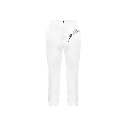 White Men's All Over Print Casual Trousers (Model L68)