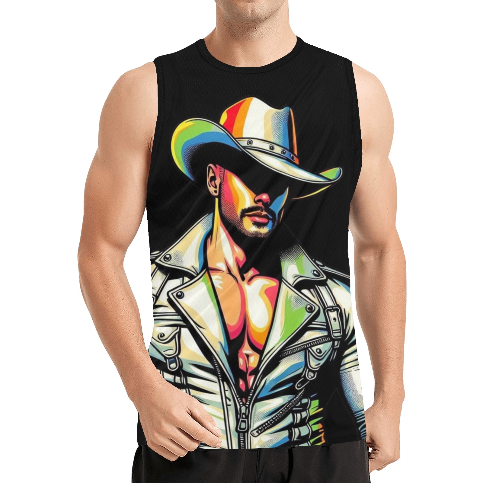 Cowboy White by Fetishgay All Over Print Basketball Jersey