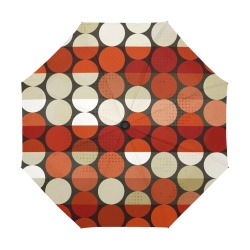 Mid Century Abstract Red Circles Anti-UV Auto-Foldable Umbrella (U09)