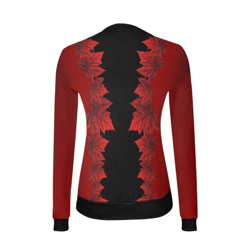Canada Maple Leaf Women's All Over Print V-Neck Sweater (Model H48)