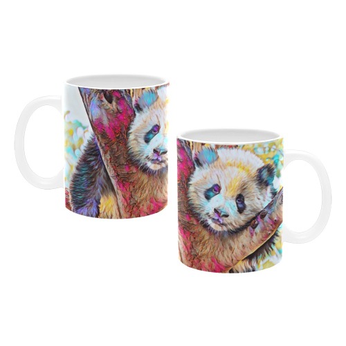 Posing Panda Custom White Mug (11OZ)
