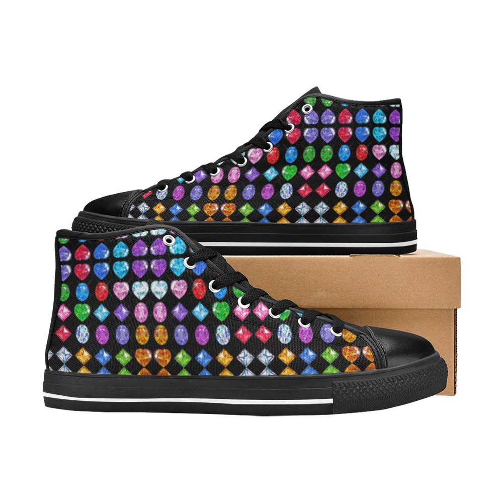 BLING 7 Women's Classic High Top Canvas Shoes (Model 017)