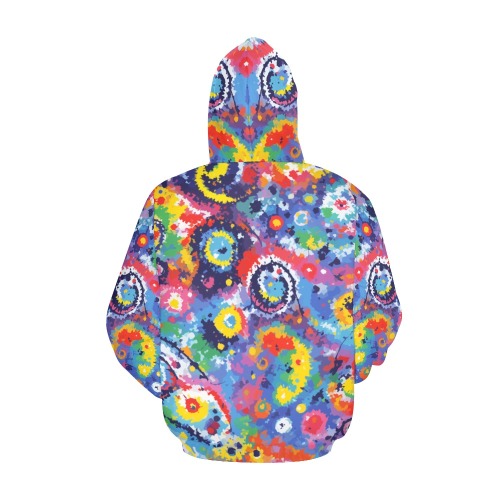 Pleasant colors on the theme of tie-dye pattern. All Over Print Hoodie for Women (USA Size) (Model H13)