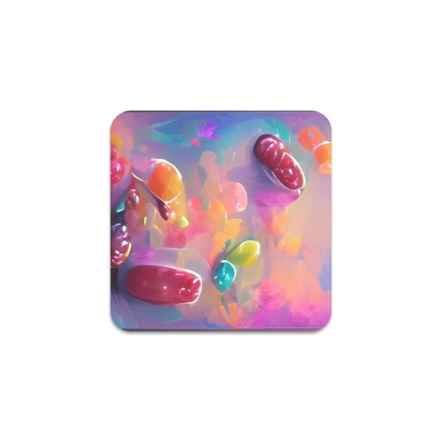jelly_beans_TradingCard Square Coaster