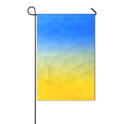 Ukraine yellow blue geometric mesh pattern Garden Flag 12‘’x18‘’（Without Flagpole）