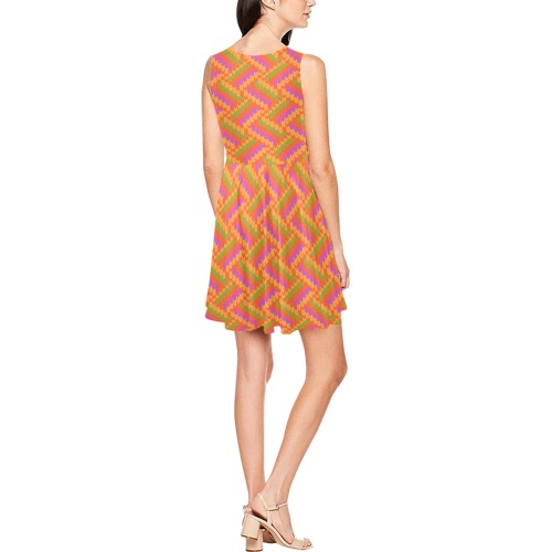 Bright Knit Thea Sleeveless Skater Dress(Model D19)