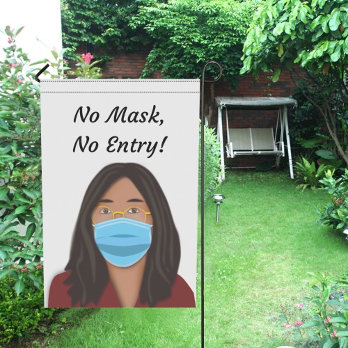 STOP , No mask, No Entry 2 Garden Flag 12‘’x18‘’(Twin Sides)