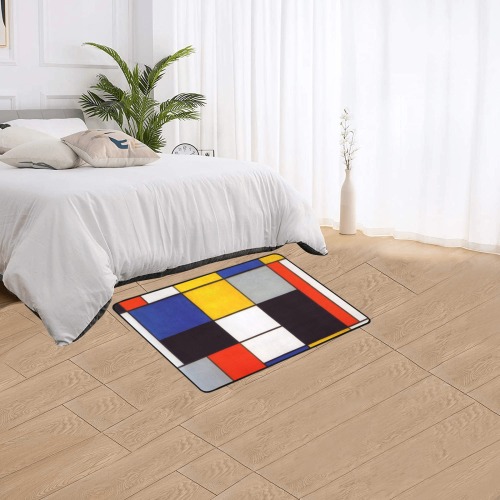 Composition A by Piet Mondrian Area Rug with Black Binding 2'7"x 1'8‘’