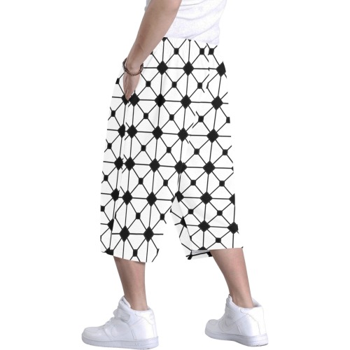 stain glass window shell blk Men's All Over Print Baggy Shorts (Model L37)