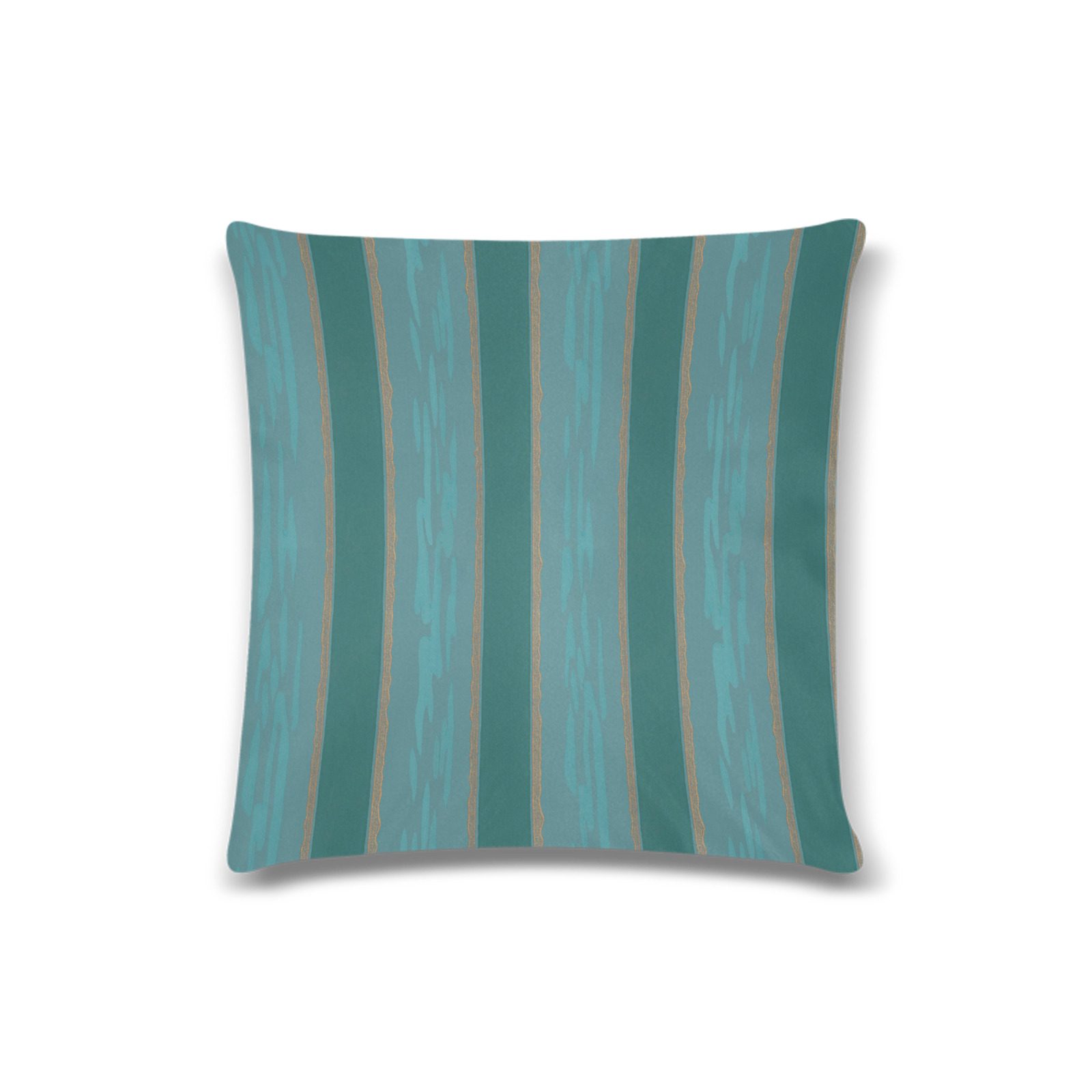 Aquamarine stripes Custom Zippered Pillow Case 16"x16"(Twin Sides)