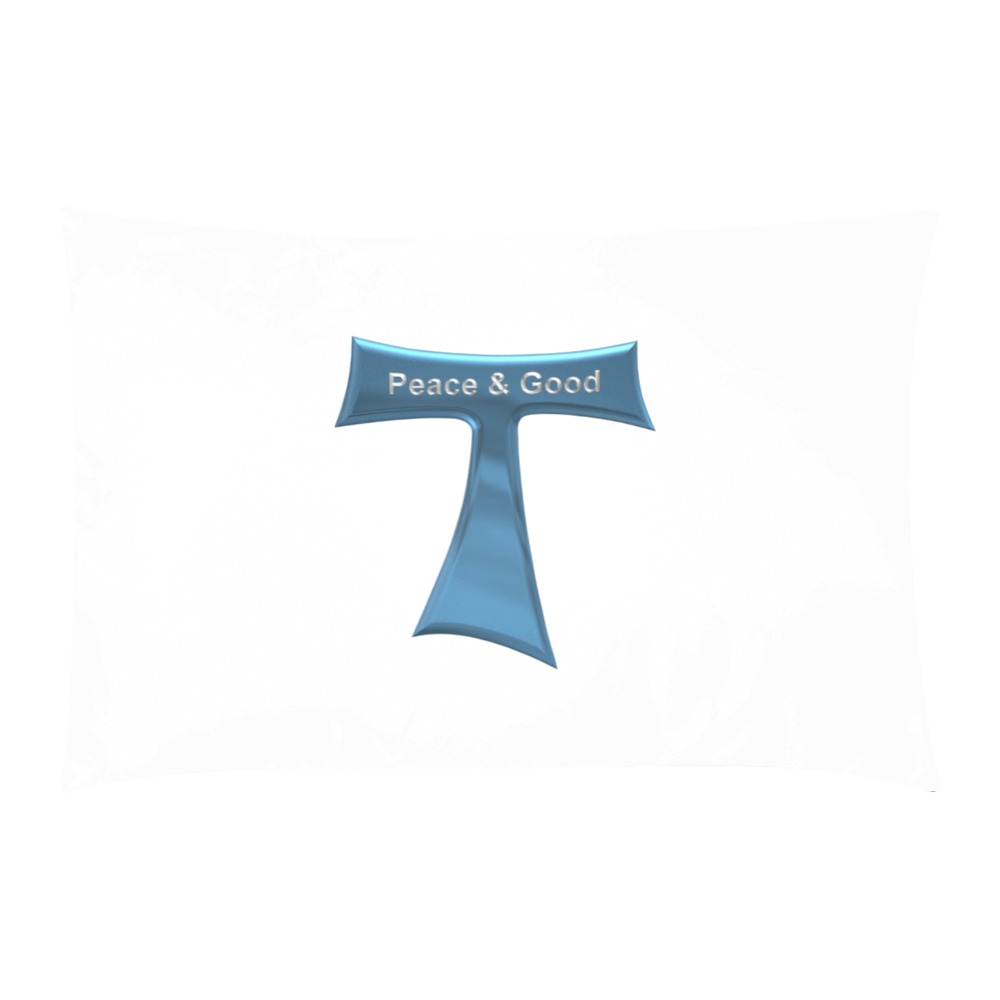 Franciscan Tau Cross Peace and Good  Blue Metallic 3-Piece Bedding Set