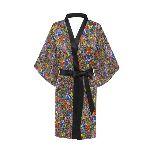 Lac La Hache Wildflowers - Small Pattern Kimono Robe