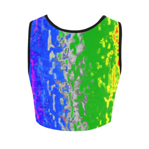 fractal Abstract small Women's Crop Top (Model T42)