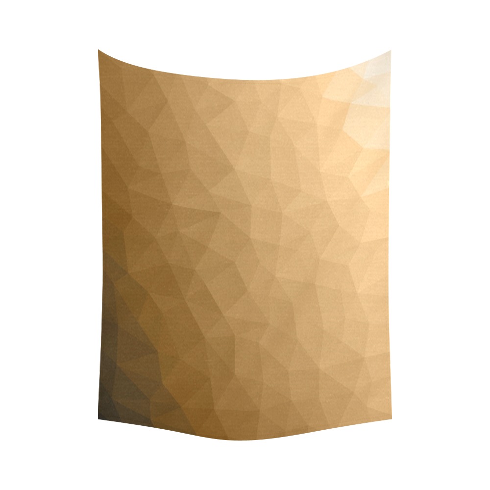 Brown gradient geometric mesh pattern Cotton Linen Wall Tapestry 80"x 60"