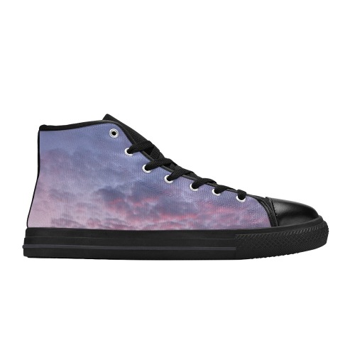 Morning Purple Sunrise Collection Women's Classic High Top Canvas Shoes (Model 017)