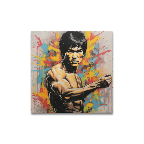 Bruce Lee in Grafitti Upgraded Canvas Print 16"x16"