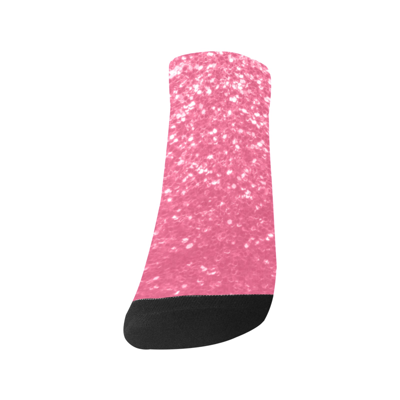 Magenta light pink red faux sparkles glitter Women's Ankle Socks