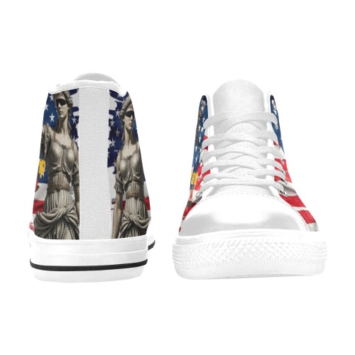 2024WVoteTrumpflag.jpg Women's Classic High Top Canvas Shoes (Model 017)